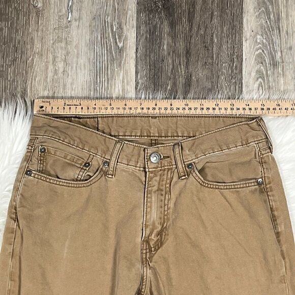 Levi's Mens 514 0531 Khaki Brown Work Straight Fit Denim Jeans Size 33 x 34 - Picture 4 of 13